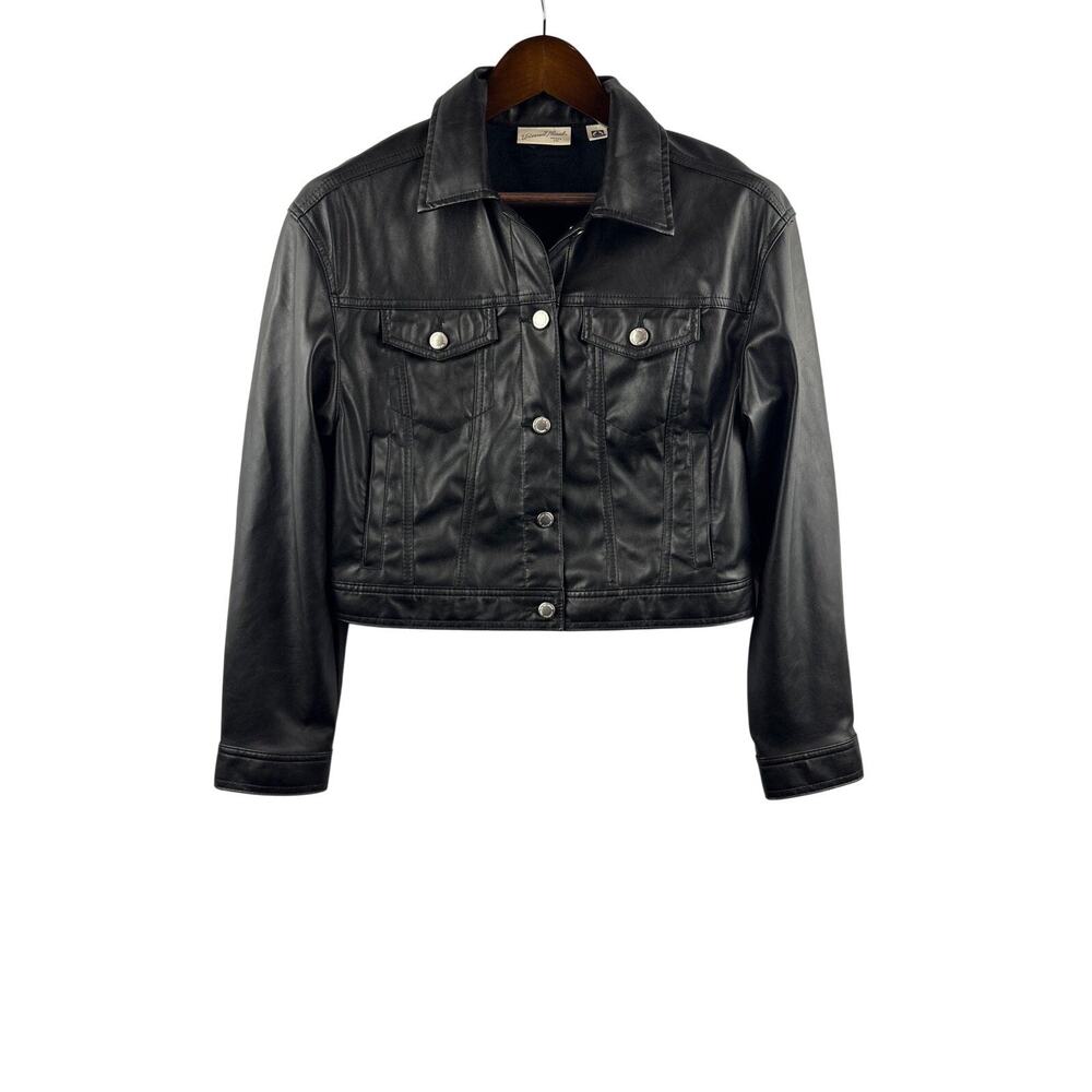 Women’s Universal Thread Small Black Faux Leather Jacket
